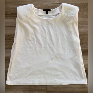 Banana Republic Cream shoulder pad tank